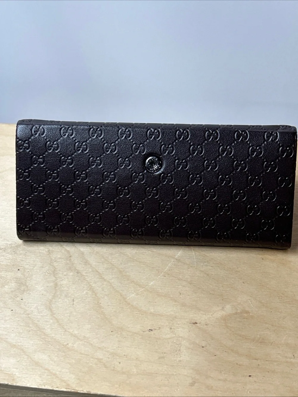 Genuine Gucci Eyeglasses Sunglasses Case Folding Triangle Hard Brown GG Logo